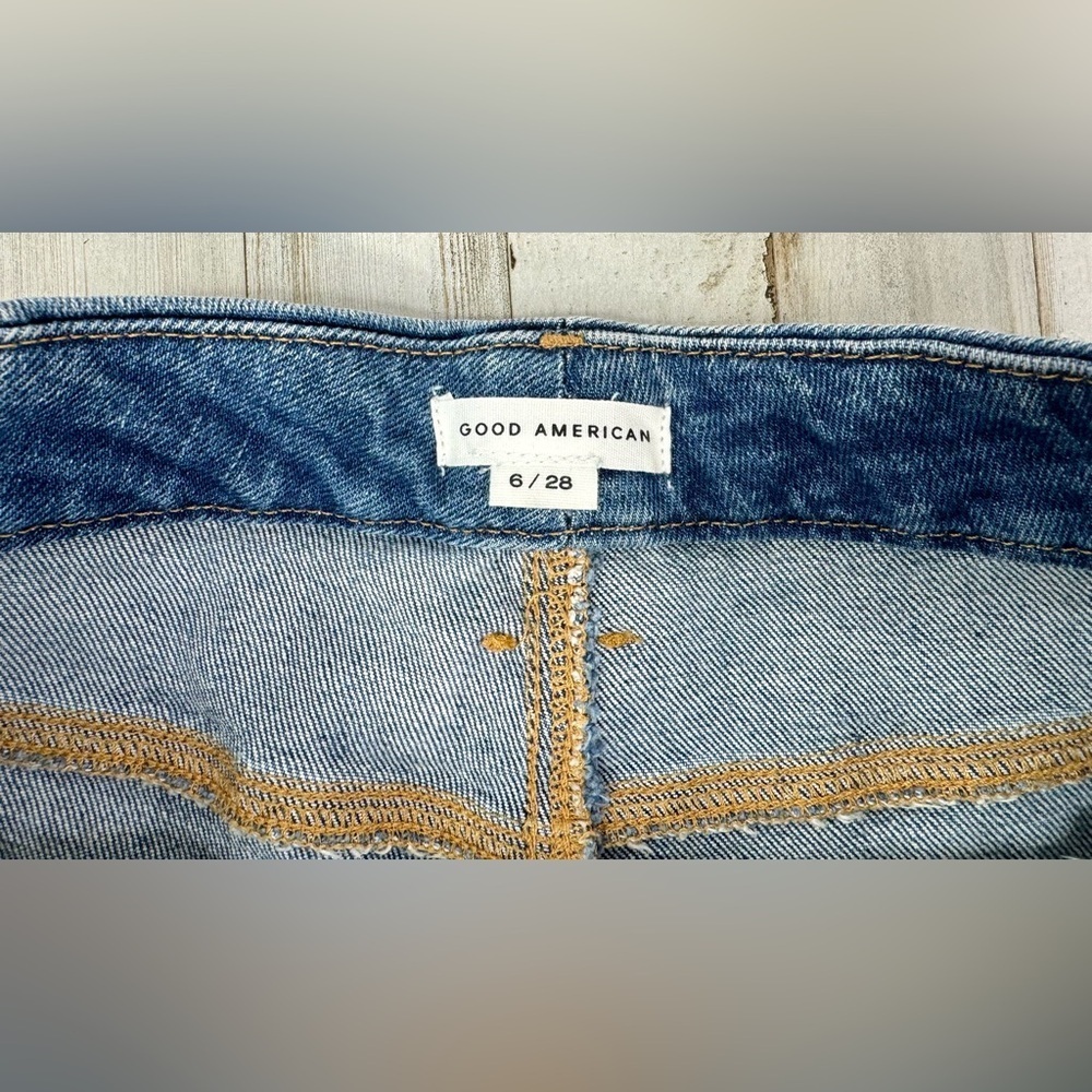 Good American Jeans Good Leg Dark Wash Blue Stretch Skinny Womens Size 6/28 - Picture 4 of 12